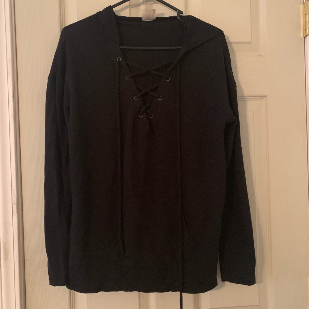 🖤FINAL PRICE🖤 Black Corset Tie Sweater